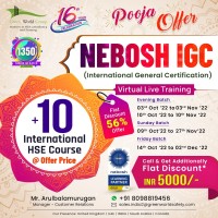 Special Pooja Offers for NEBOSHIGC Course in India 